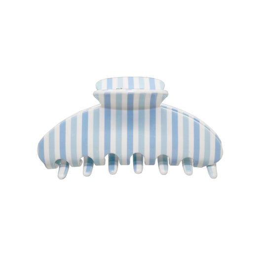 Blue and white striped large clip