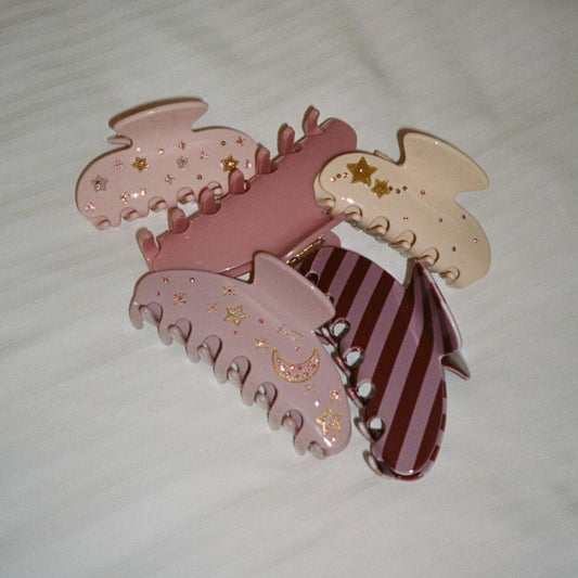 Purple Striped Hair Clip