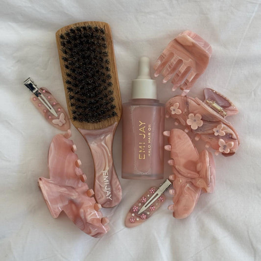 Pink embossed large clip